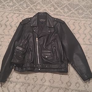 UNIX Leather Apparels Jacket and Gloves